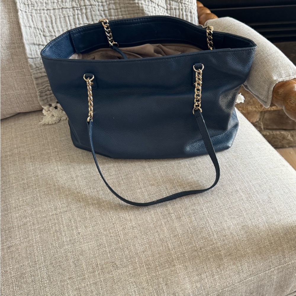 Michael Kors Mercer Tote – Navy & Gold Perfection!